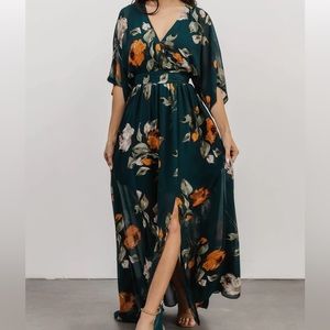 Baltic Born Kia Kimono Maxi Dress in Dark Teal